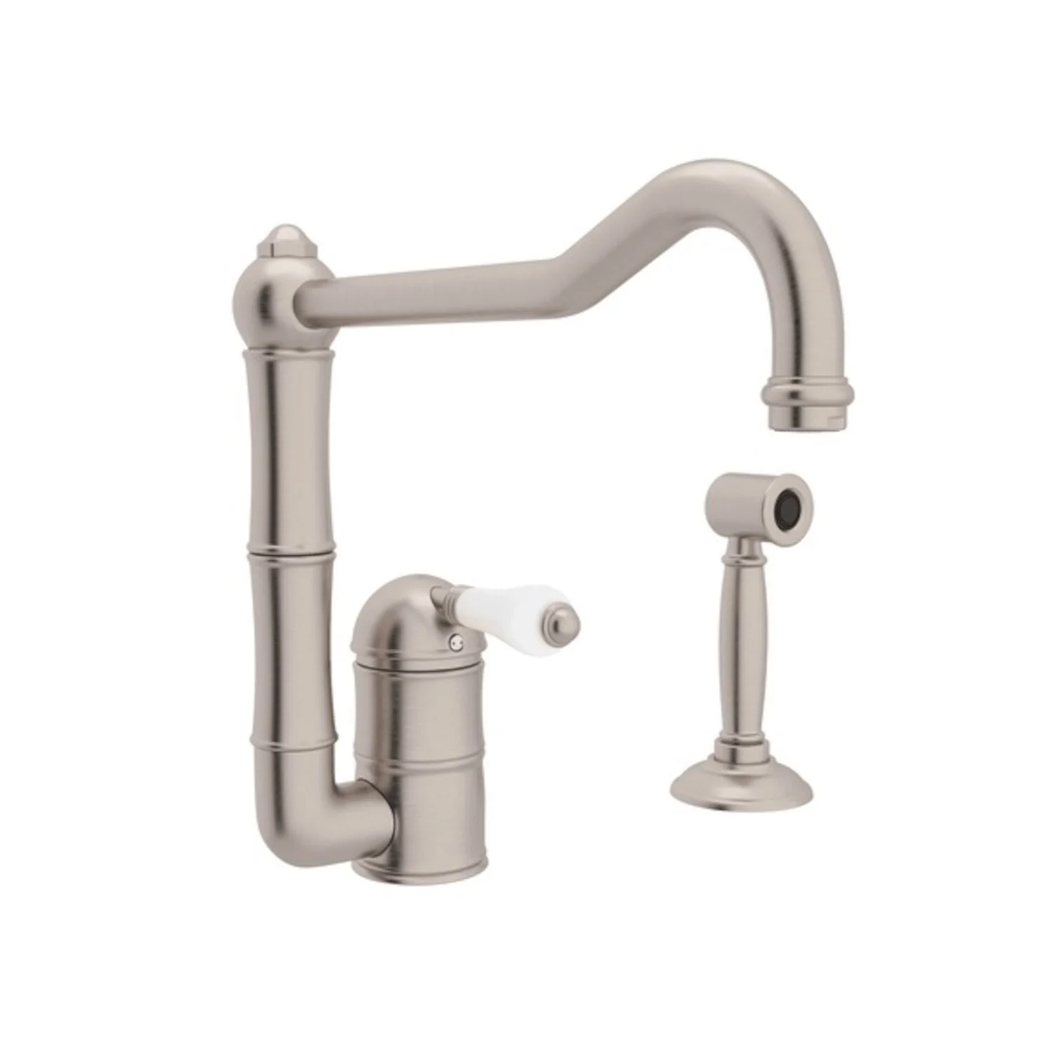 ACQUI® EXTENDED SPOUT KITCHEN FAUCET WITH SIDE SPRAY (PORCELAIN LEVER) - Image 4