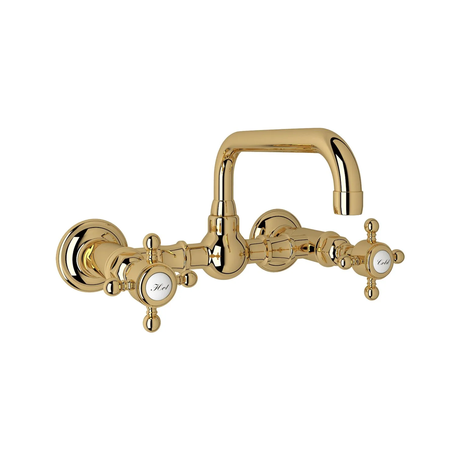 ACQUI® WALL MOUNT BRIDGE LAVATORY FAUCET WITH U-SPOUT (CROSS HANDLE) - Image 2