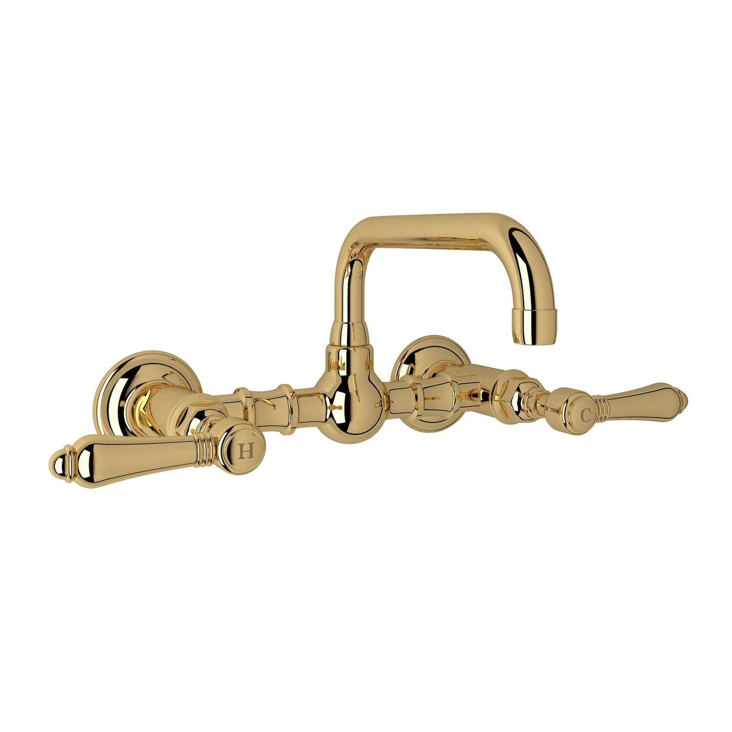 ACQUI® WALL MOUNT BRIDGE LAVATORY FAUCET WITH U-SPOUT (LEVER HANDLE) - Image 2