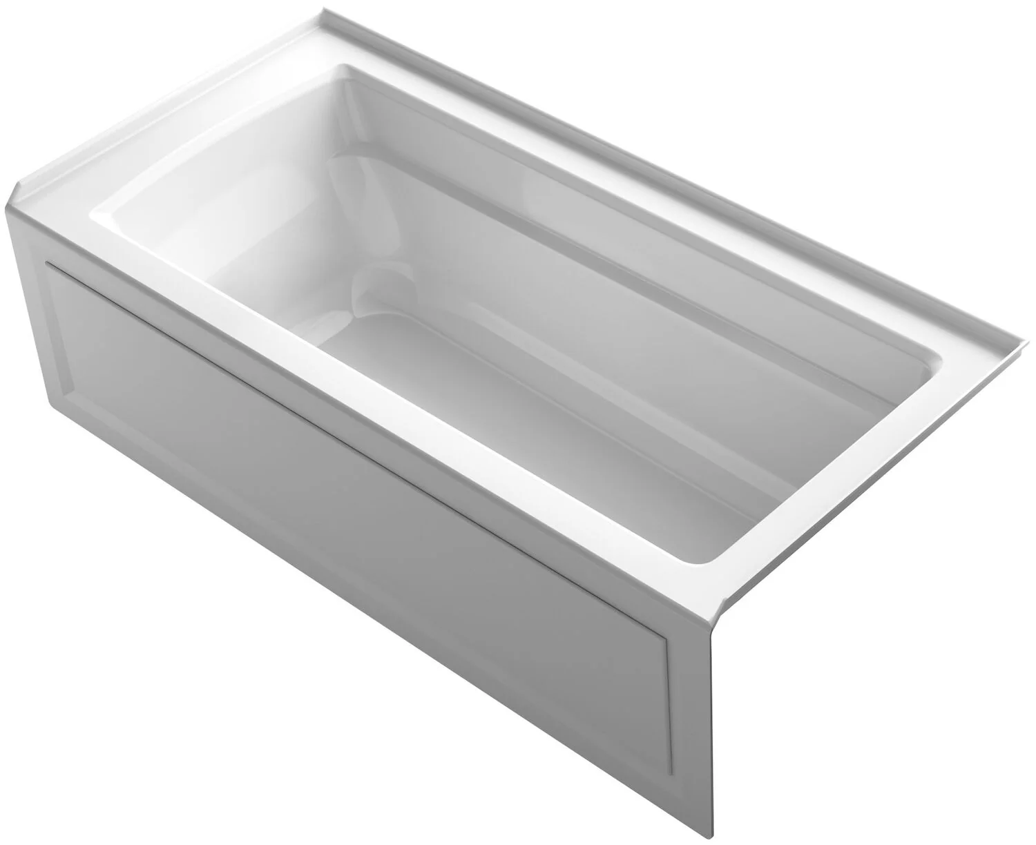 ARCHER® 66 X 32 INCHES THREE-SIDE INTEGRAL FLANGE BATHTUB, RIGHT-HAND DRAIN