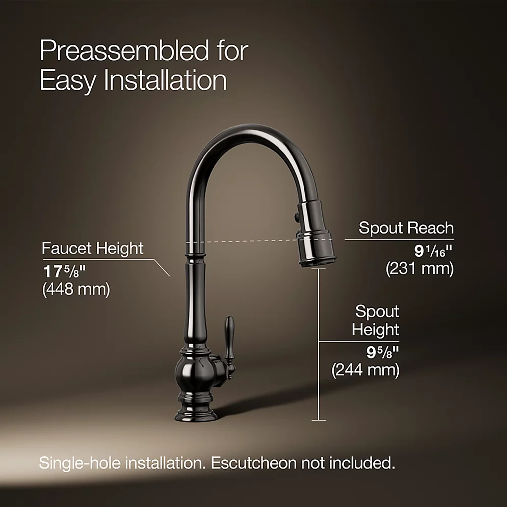 ARTIFACTS® PULL-DOWN KITCHEN SINK FAUCET WITH THREE-FUNCTION SPRAYHEAD - Image 11