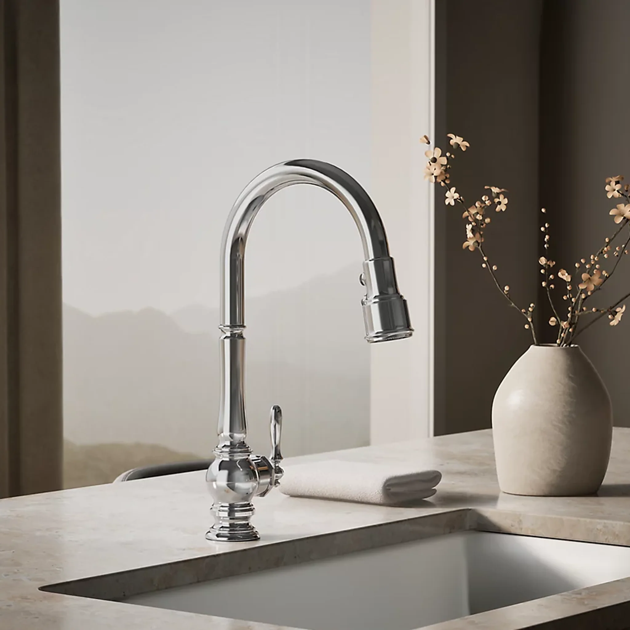 ARTIFACTS® PULL-DOWN KITCHEN SINK FAUCET WITH THREE-FUNCTION SPRAYHEAD - Image 2