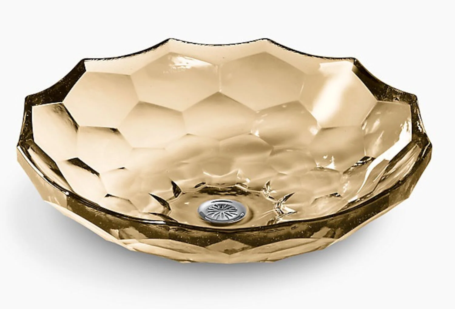 BRIOLETTE VESSEL FACETED GLASS BATHROOM SINK - Image 3
