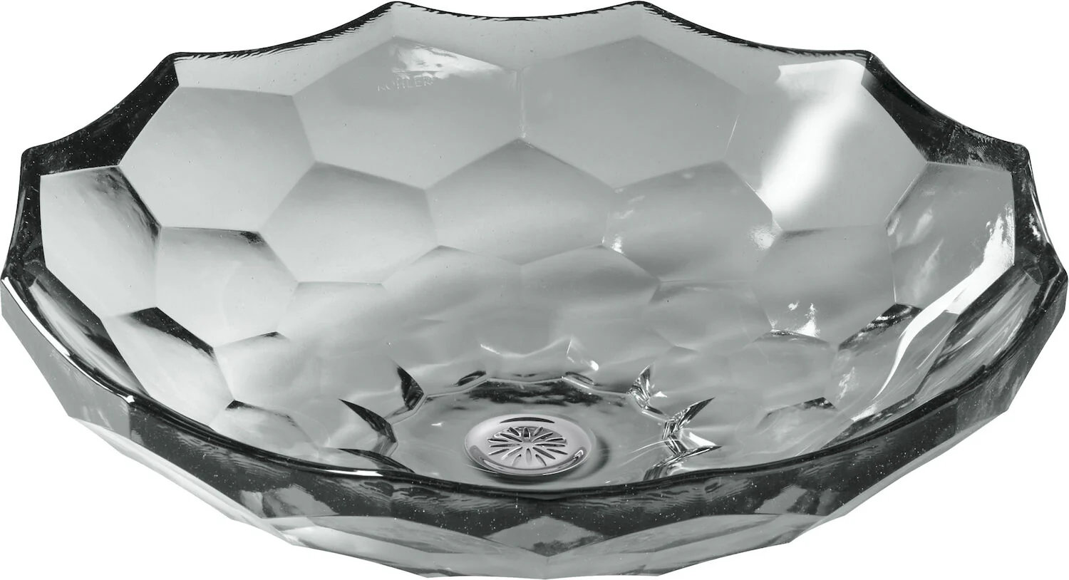 BRIOLETTE VESSEL FACETED GLASS BATHROOM SINK - Image 4