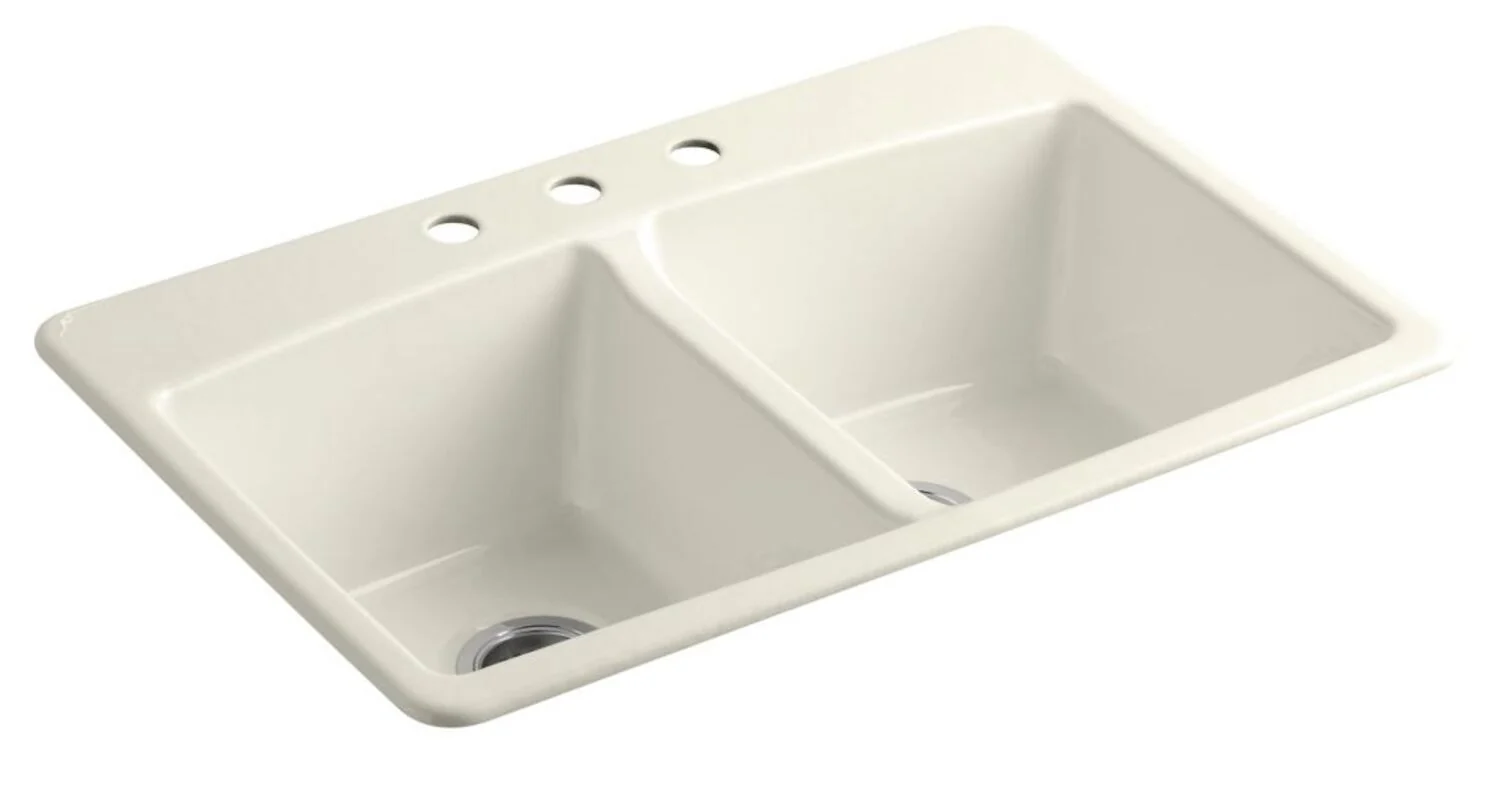 BROOKFIELD 33 X 22 X 9-5/8 INCHES TOP-MOUNT DOUBLE-EQUAL KITCHEN SINK WITH SINGLE FAUCET HOLE - Image 3