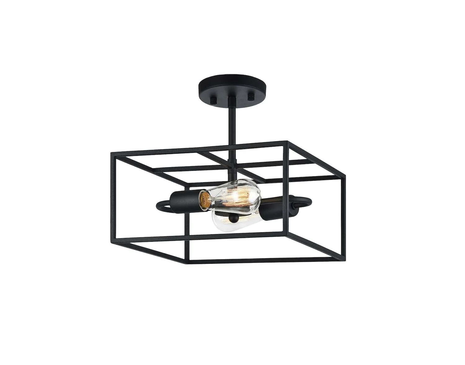 CANDID 2 LIGHT SQUARE SEMI-FLUSH MOUNT