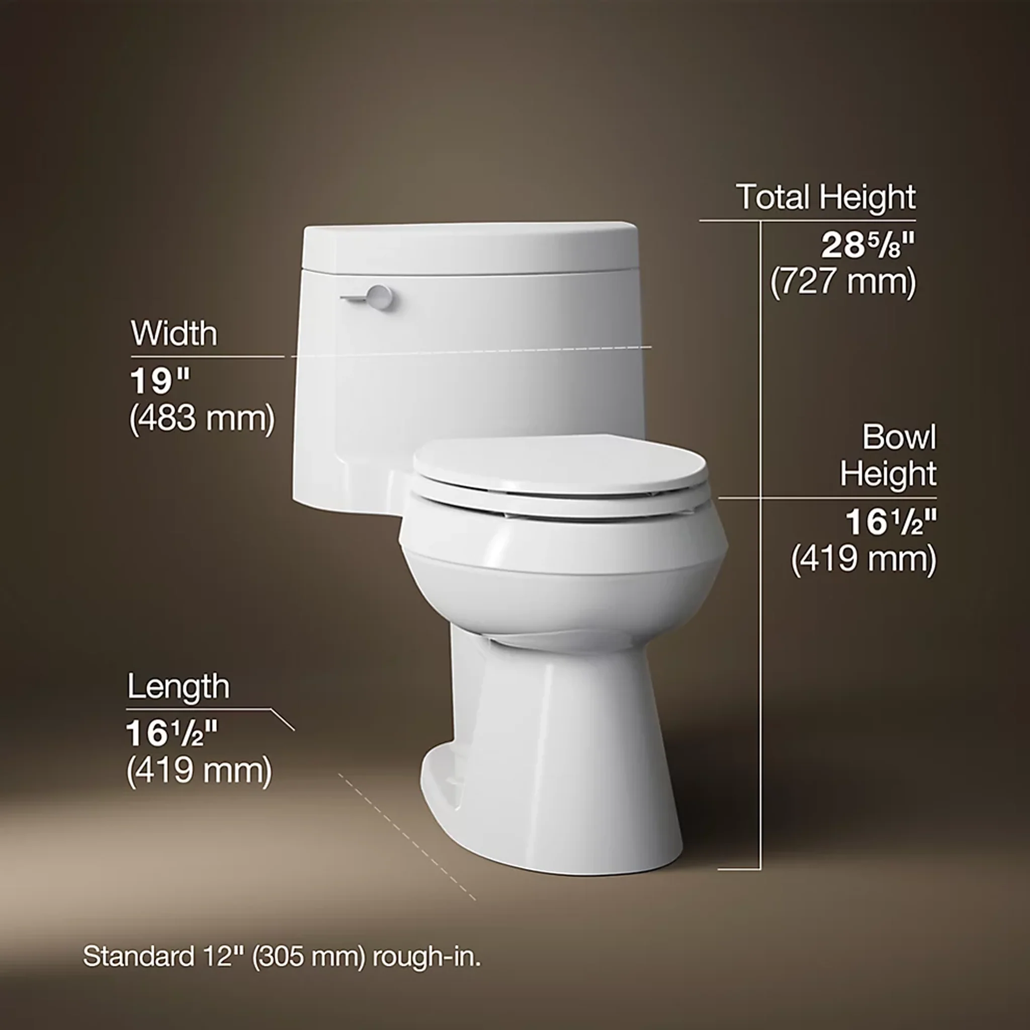 CIMARRON COMFORT HEIGHT ONE-PIECE ELONGATED TOILET - Image 4