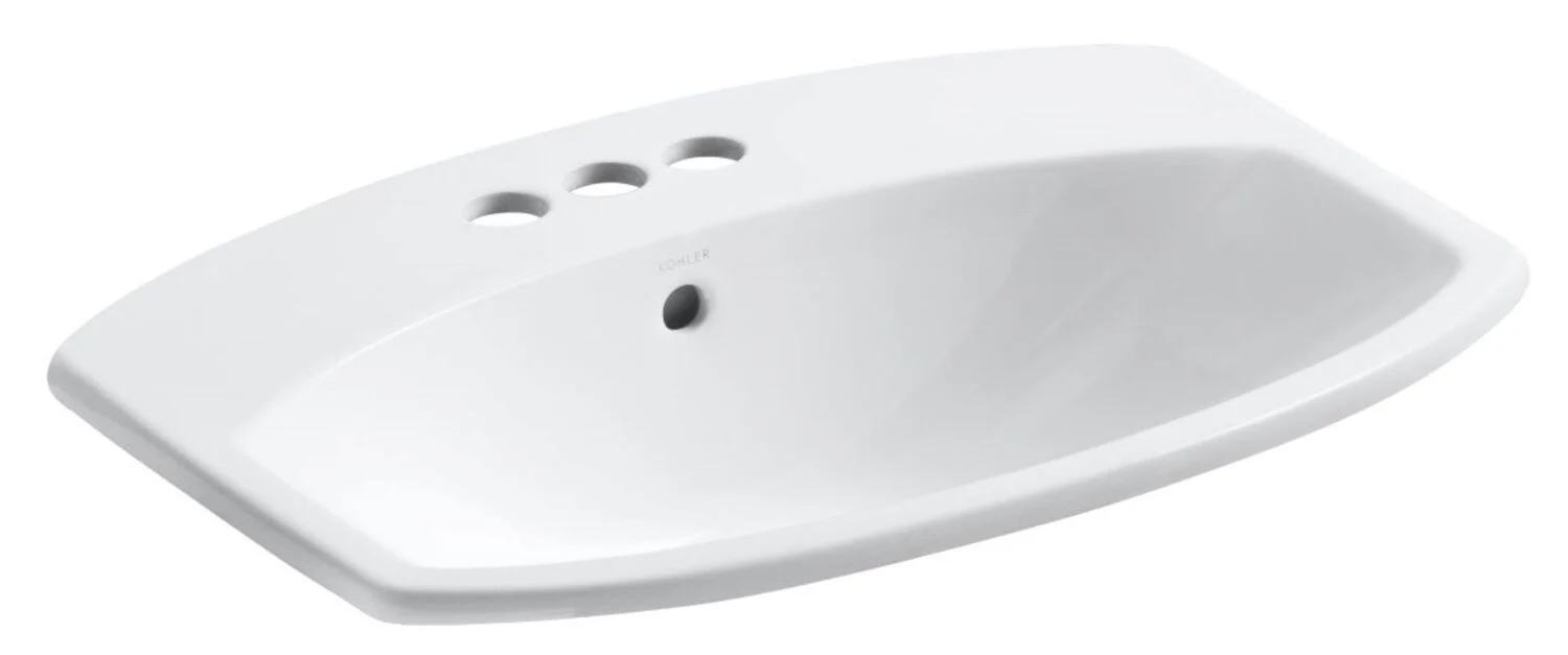 CIMARRON® DROP IN BATHROOM SINK WITH 4-INCH CENTERSET FAUCET HOLES