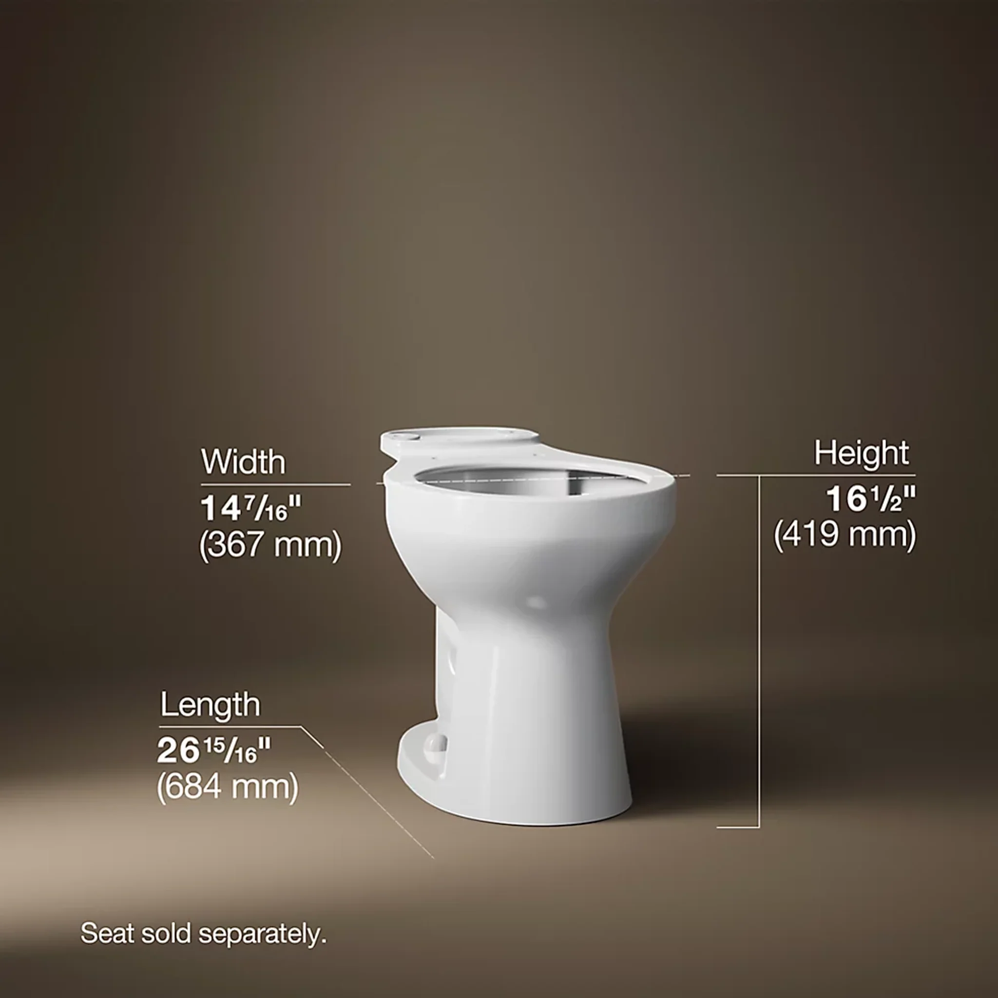 CIMARRON® ROUND-FRONT TOILET BOWL ONLY - Image 5