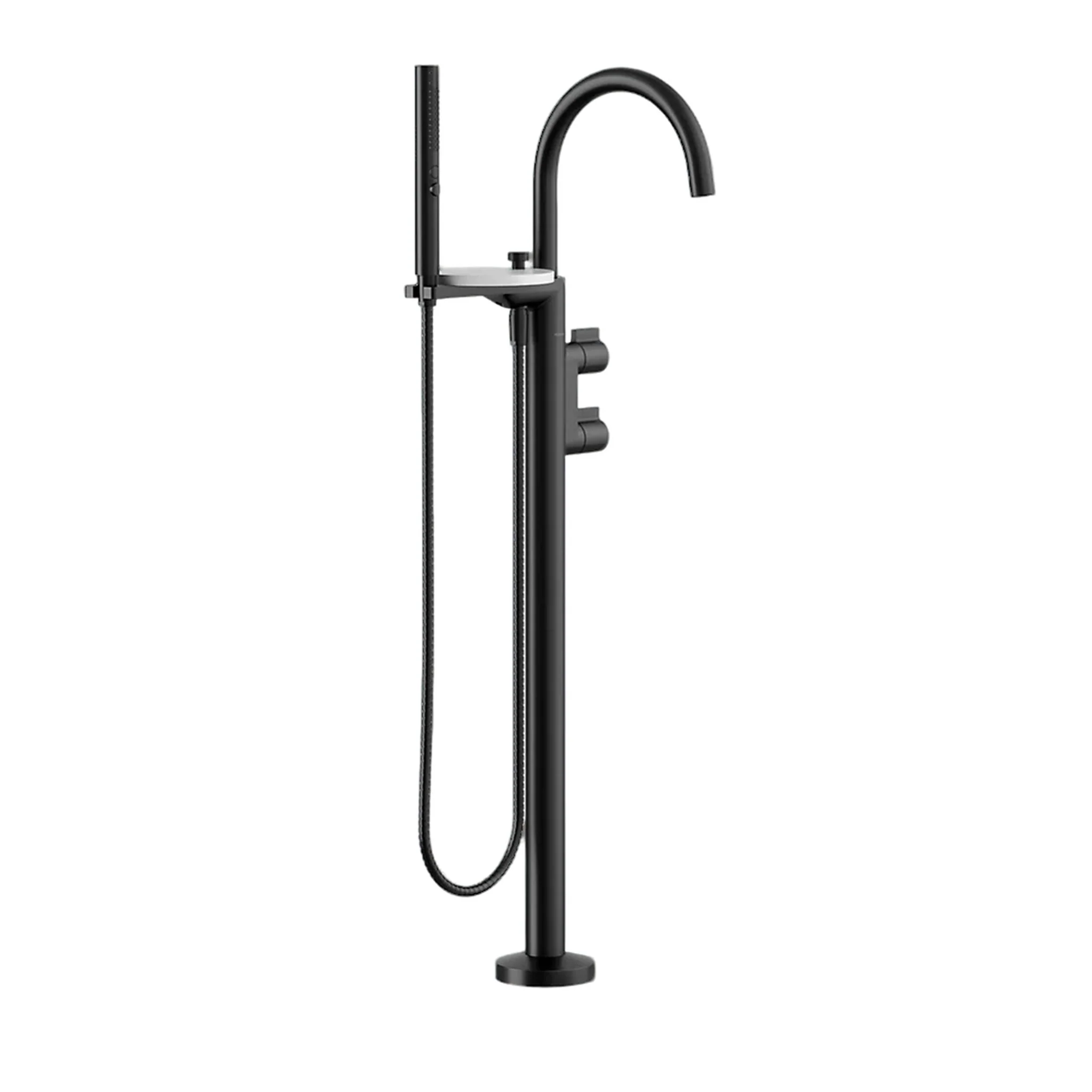 COMPONENTS FLOOR MOUNT BATH FILLER TRIM WITH LEVER HANDLES AND HANDSHOWER