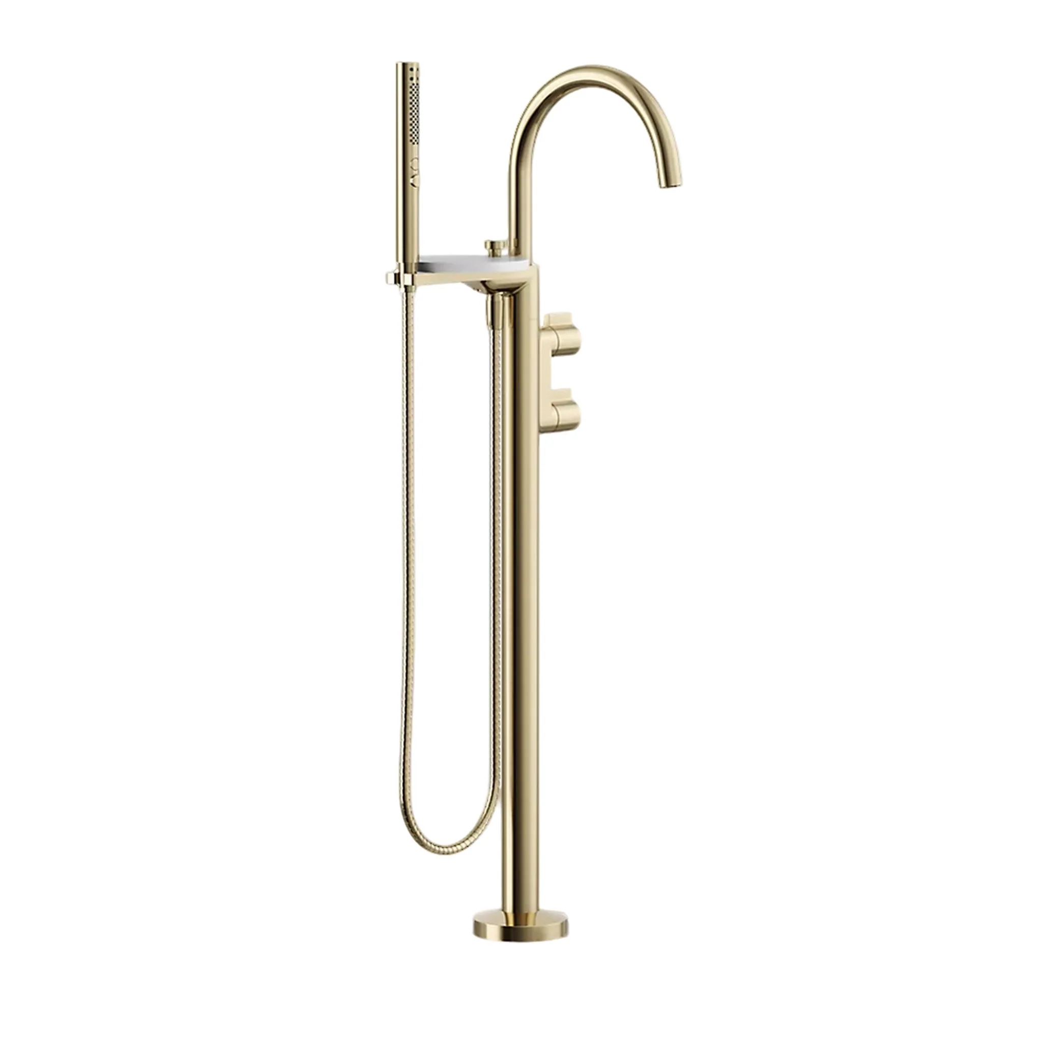 COMPONENTS FLOOR MOUNT BATH FILLER TRIM WITH LEVER HANDLES AND HANDSHOWER - Image 6