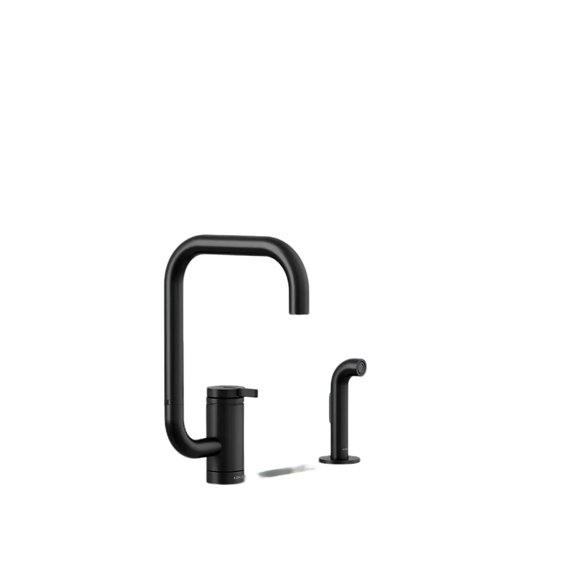 COMPONENTS® SINGLE-HANDLE KITCHEN SINK FAUCET WITH TWO-FUNCTION EXTENDED-REACH SQUARE SPOUT AND SIDE SPRAYER