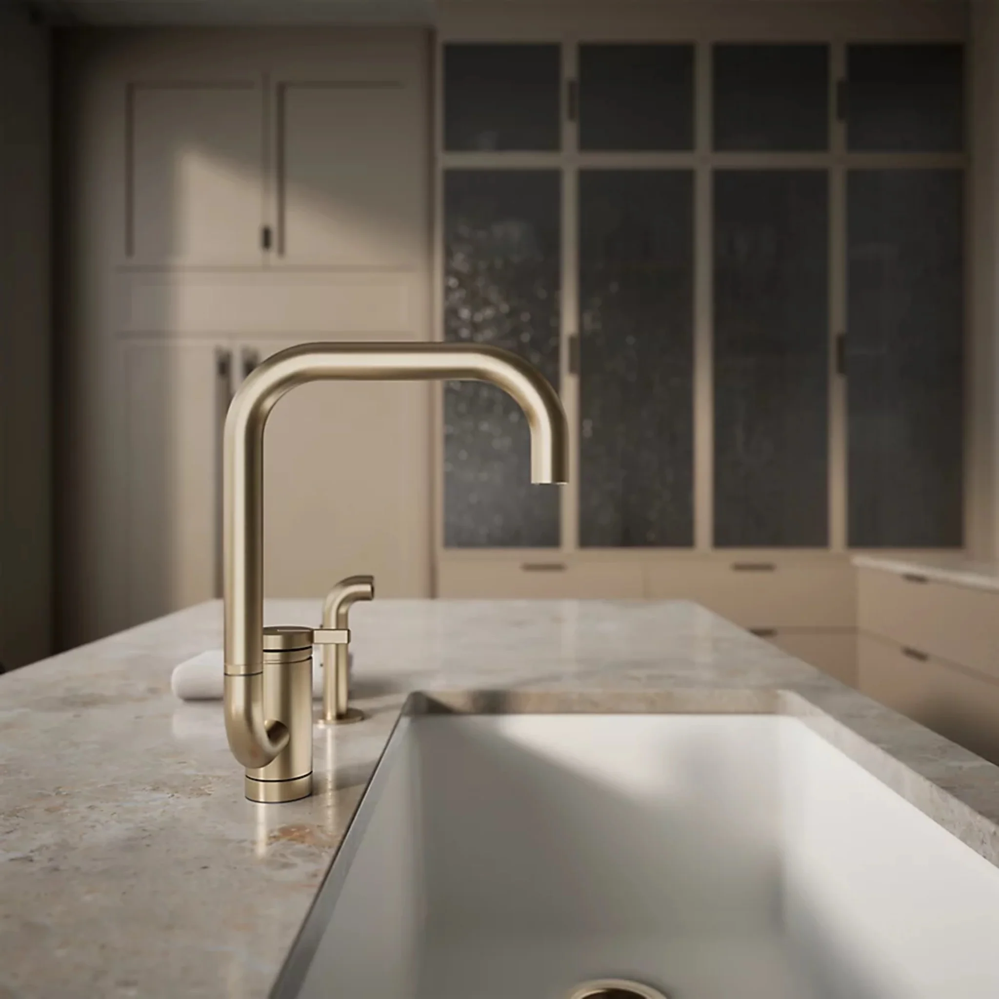 COMPONENTS® SINGLE-HANDLE KITCHEN SINK FAUCET WITH TWO-FUNCTION EXTENDED-REACH SQUARE SPOUT AND SIDE SPRAYER - Image 2