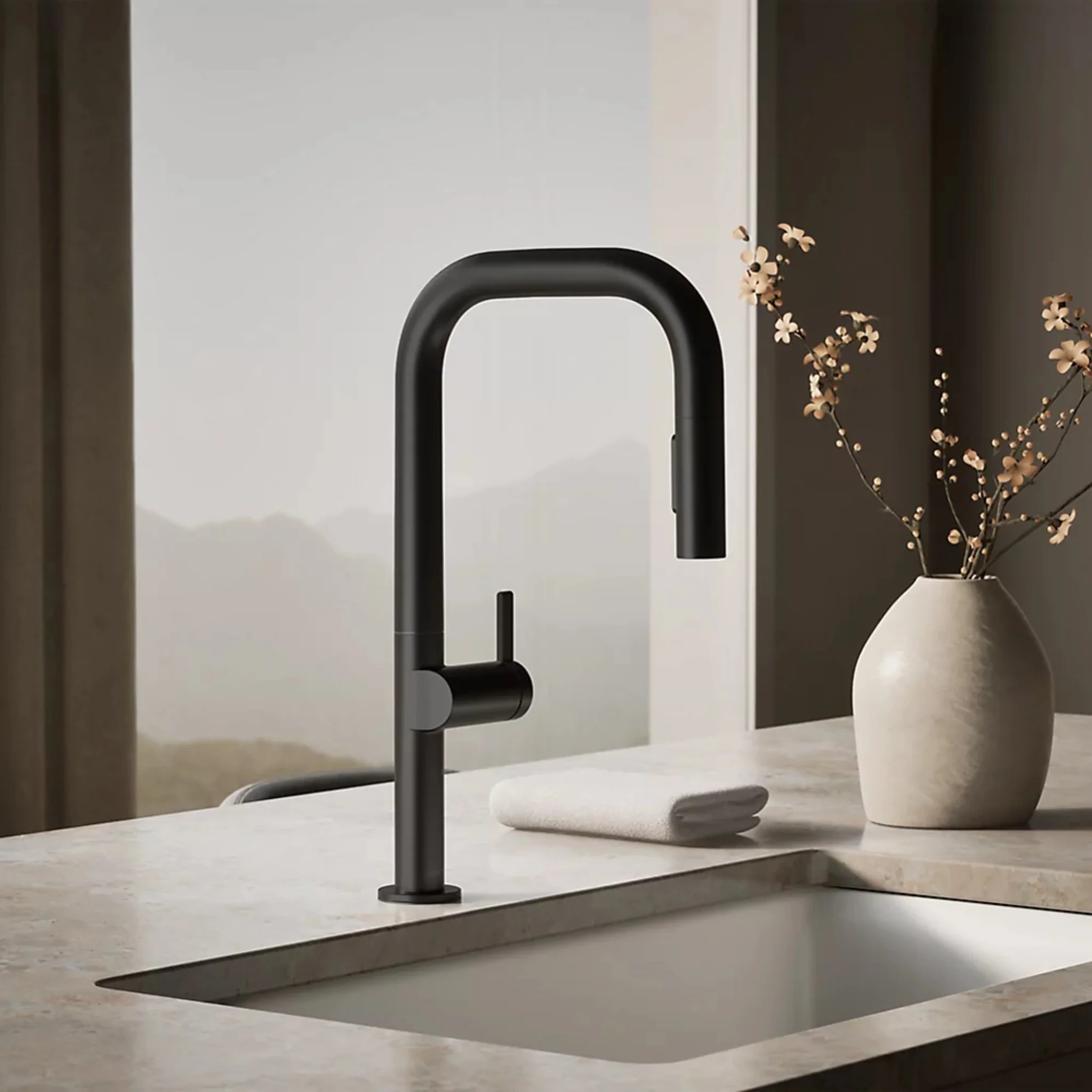 COMPONENTS® SQUARE SPOUT PULL-DOWN KITCHEN SINK FAUCET WITH TWO-FUNCTION SPRAYHEAD - Image 11