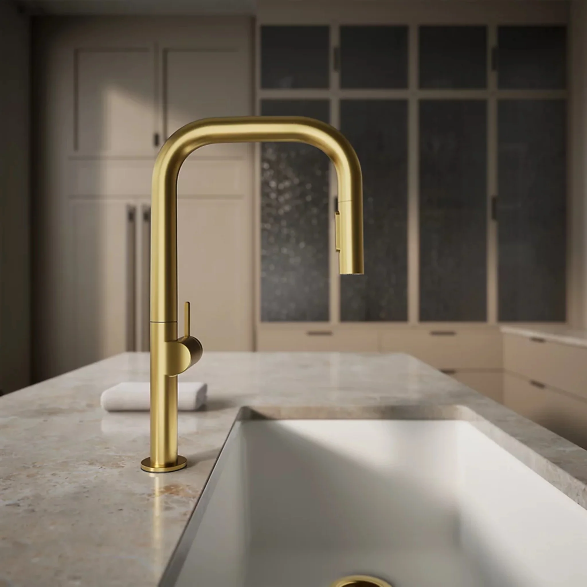 COMPONENTS® SQUARE SPOUT PULL-DOWN KITCHEN SINK FAUCET WITH TWO-FUNCTION SPRAYHEAD - Image 2