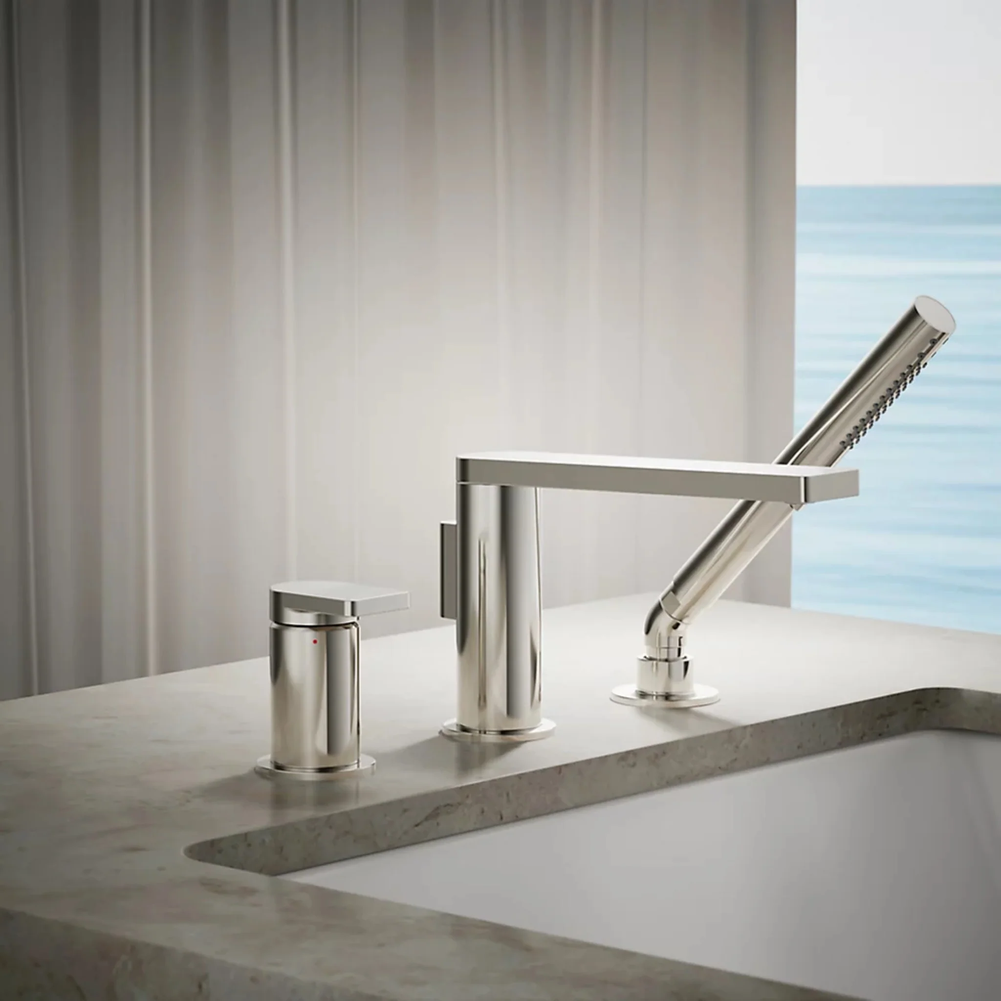 COMPOSED DECK MOUNT BATH FAUCET WITH HANDSHOWER - Image 16