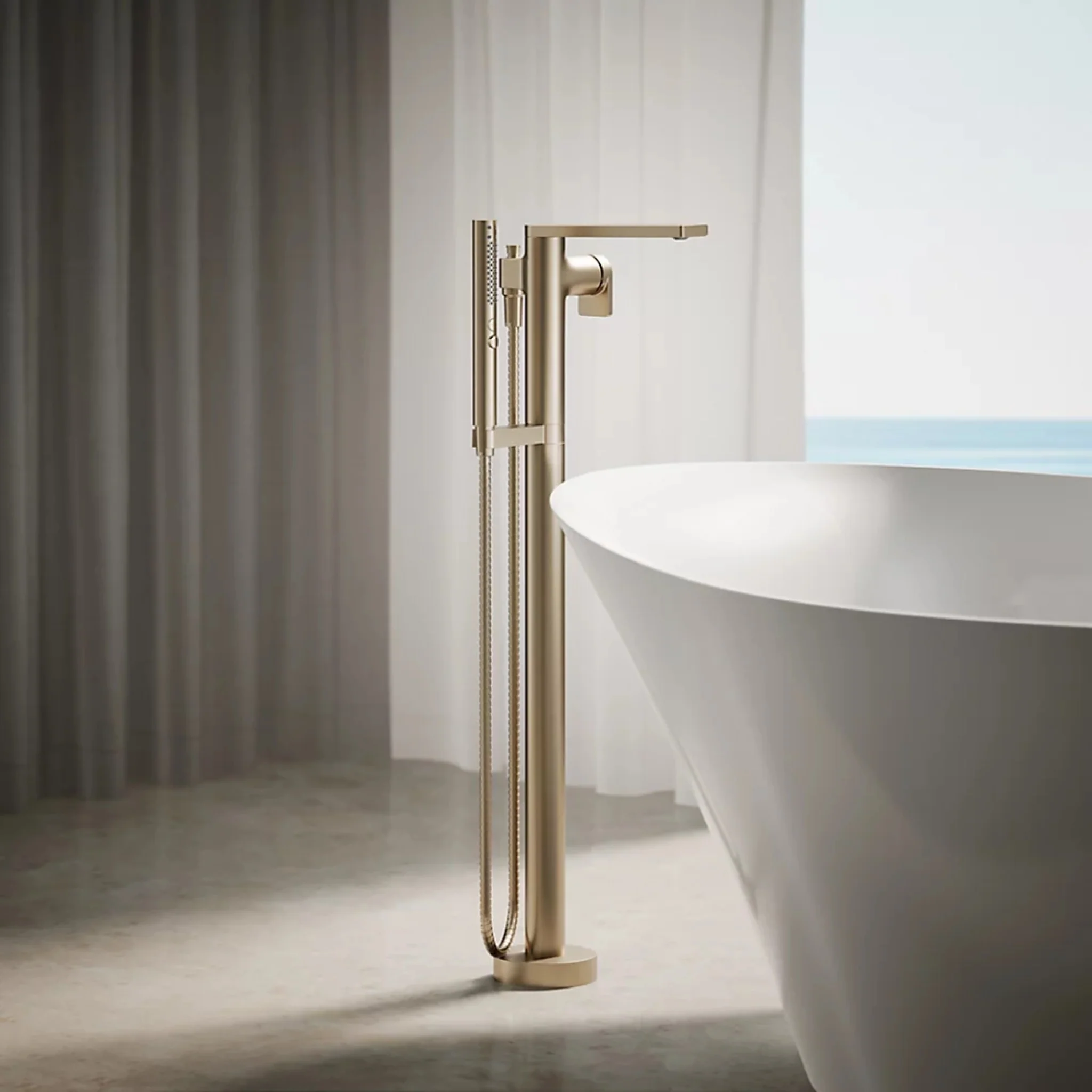 COMPOSED FLOOR MOUNT BATH FILLER TRIM WITH HANDSHOWER - Image 15