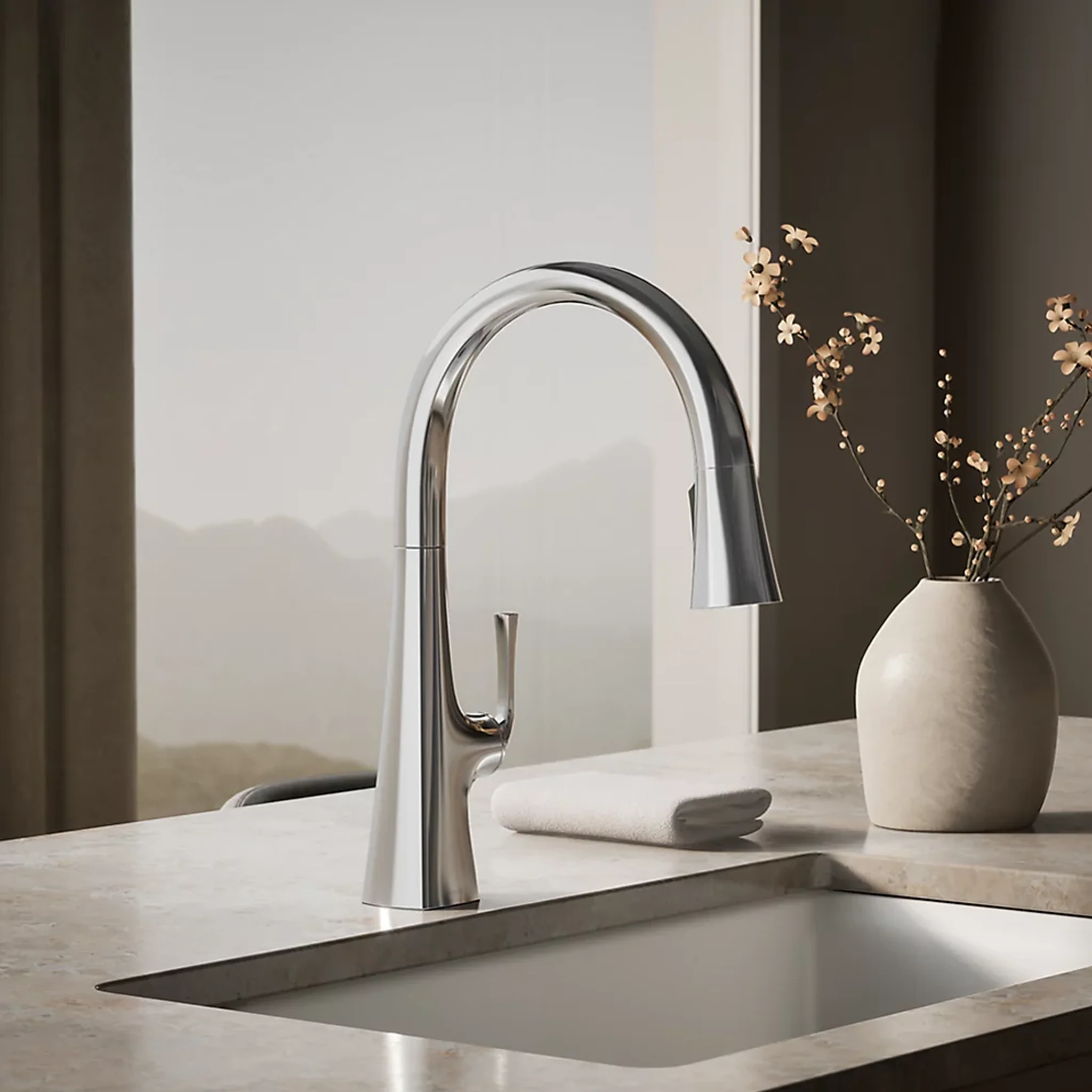 GRAZE® PULL-DOWN KITCHEN SINK FAUCET WITH THREE-FUNCTION SPRAYHEAD - Image 2
