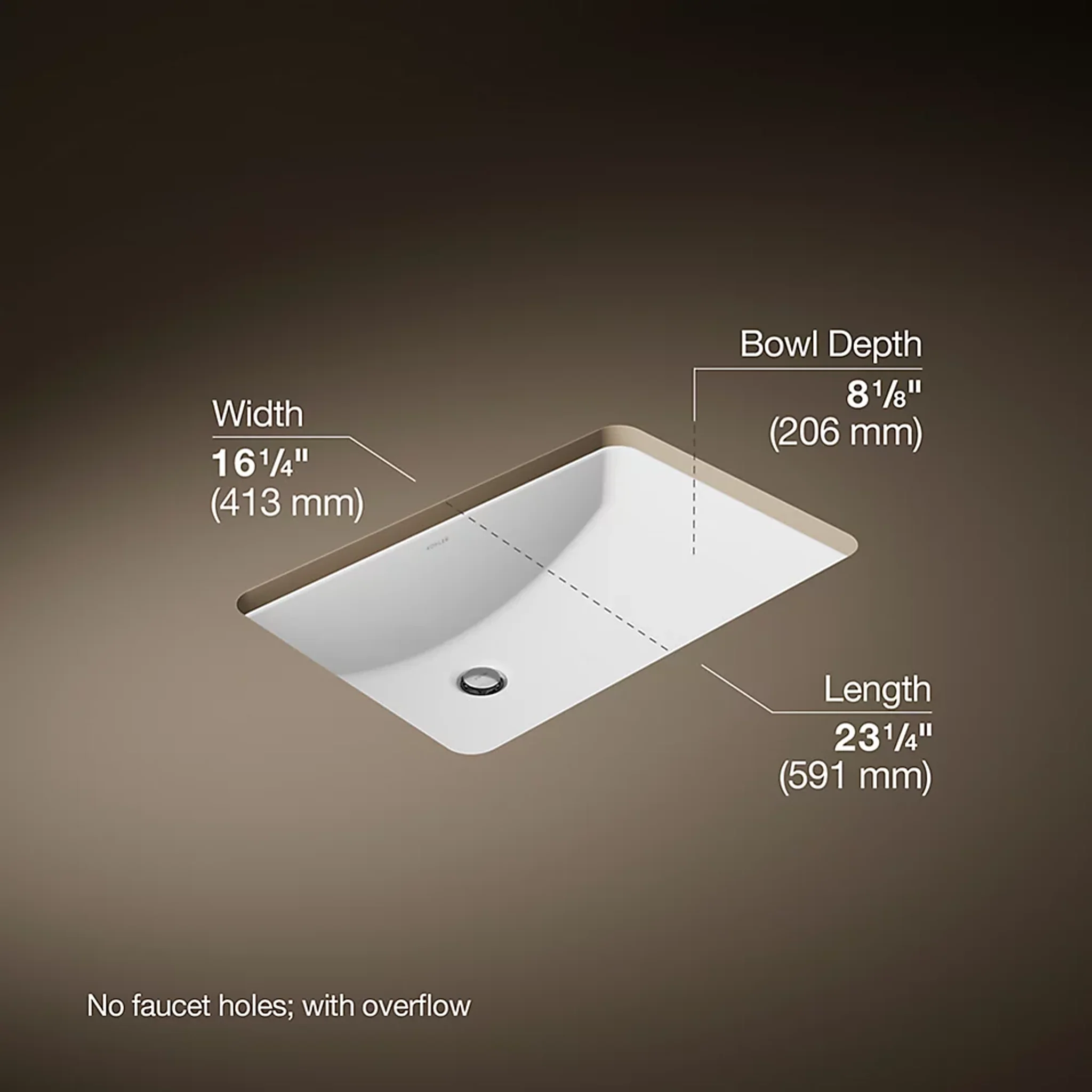 LADENA® 2.25" X 16.25"  UNDERMOUNT BATHROOM SINK - Image 7