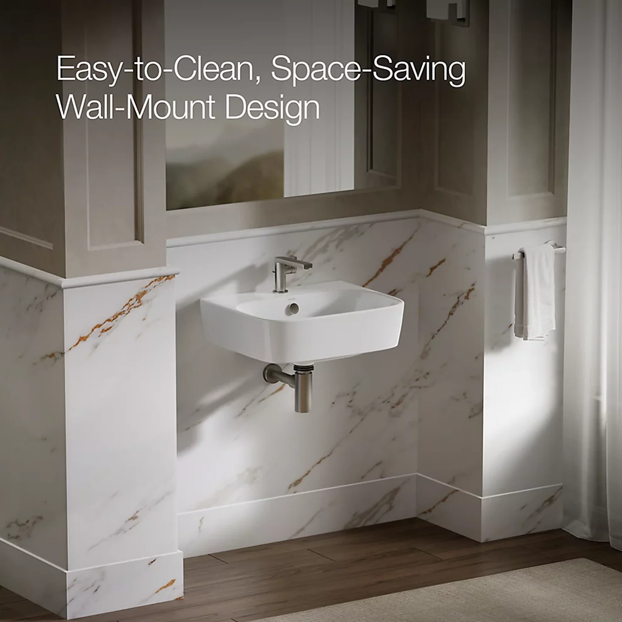 MODERNLIFE® RECTANGLE WALL-MOUNT BATHROOM SINK - Image 4