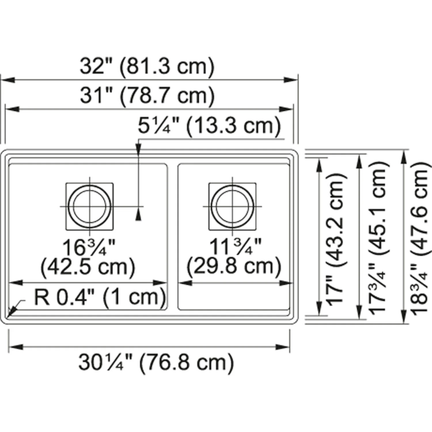 PEAK GRANITE UNDERMOUNT DOUBLE BOWL KITCHEN SINK - Image 6