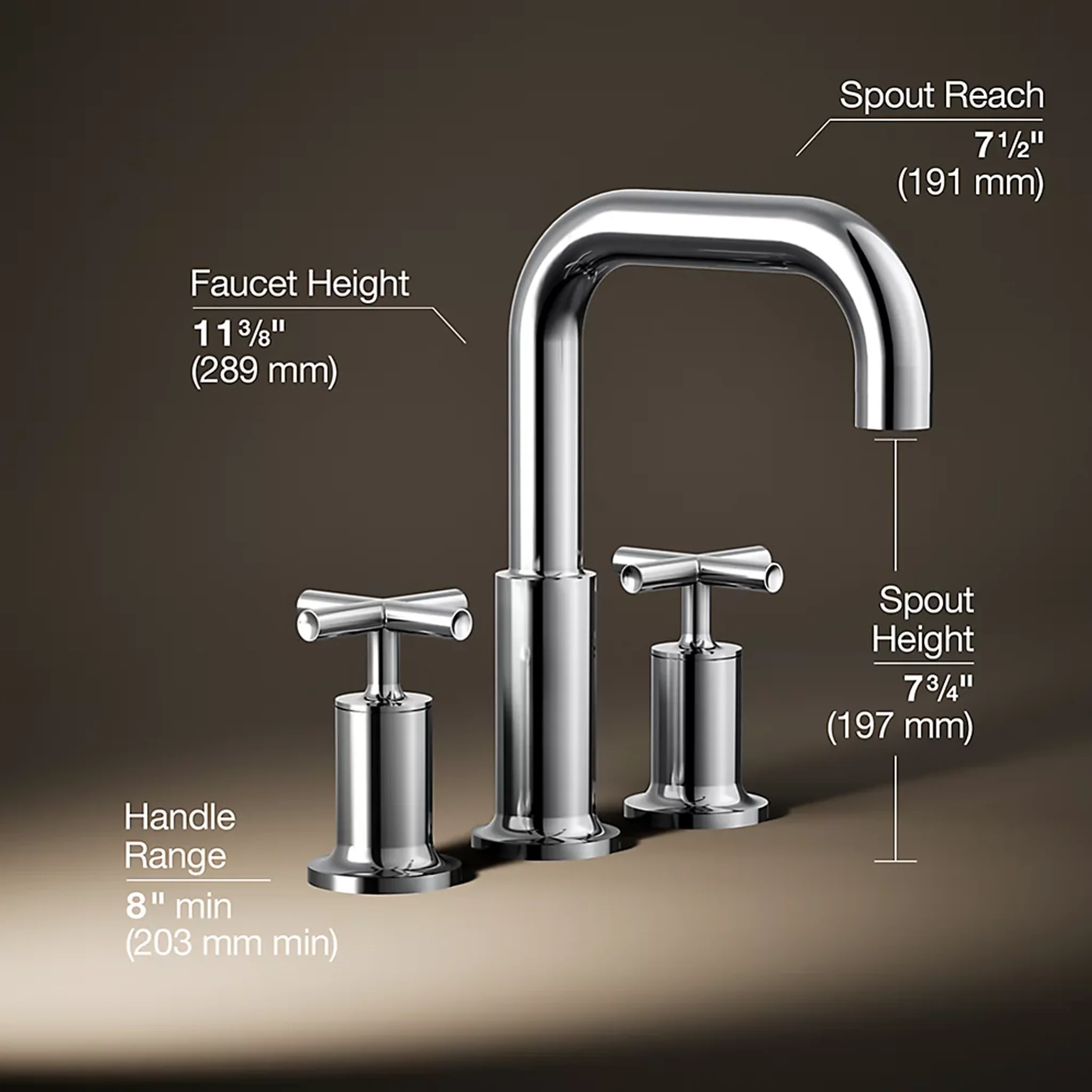 PURIST® DECK MOUNT BATH FAUCET TRIM FOR HIGH-FLOW VALVE WITH CROSS HANDLES - Image 3