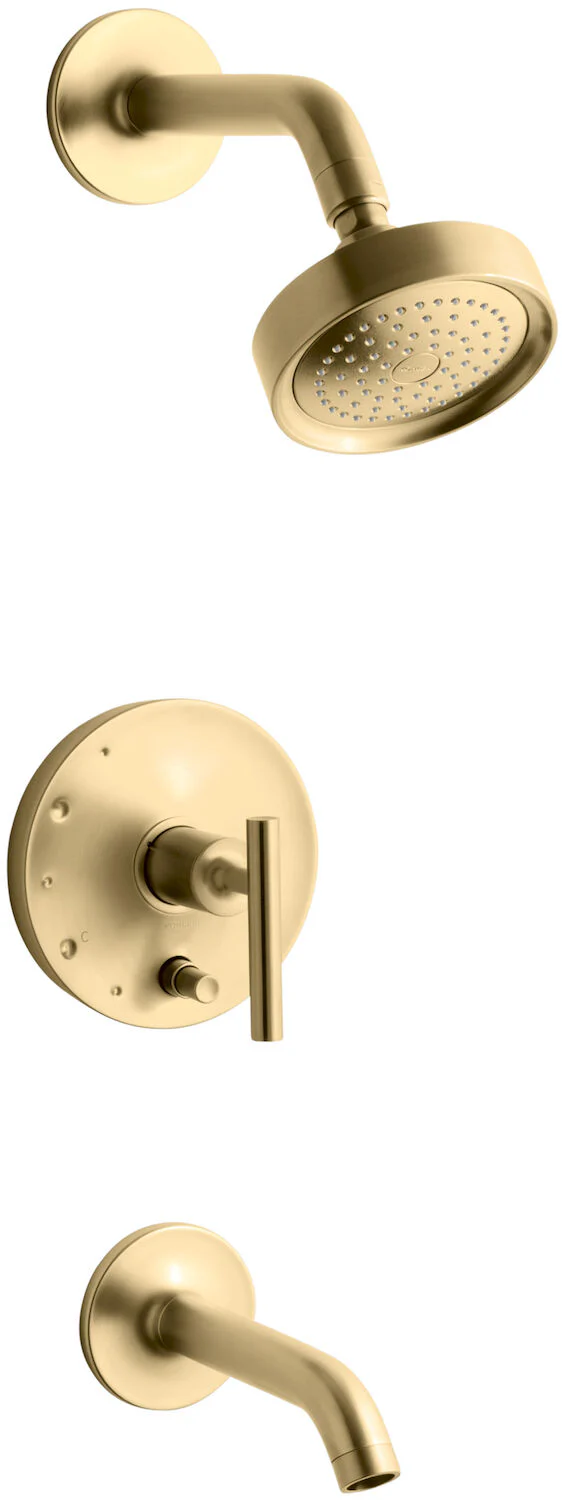 PURIST® RITE-TEMP® PRESSURE-BALANCING BATH AND SHOWER FAUCET TRIM WITH PUSH-BUTTON DIVERTER AND LEVER HANDLE