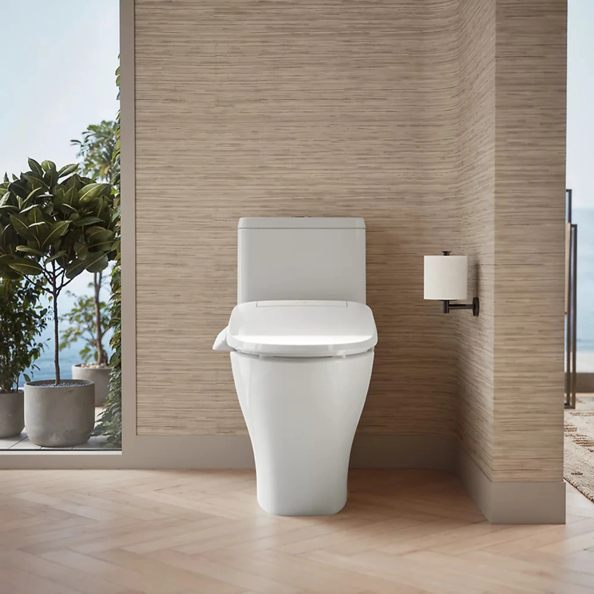 REACH CURV HIDDEN CORD ONE-PIECE COMPACT ELONGATED TOILET WITH SKIRTED TRAPWAY AND DUAL-FLUSH - Image 6