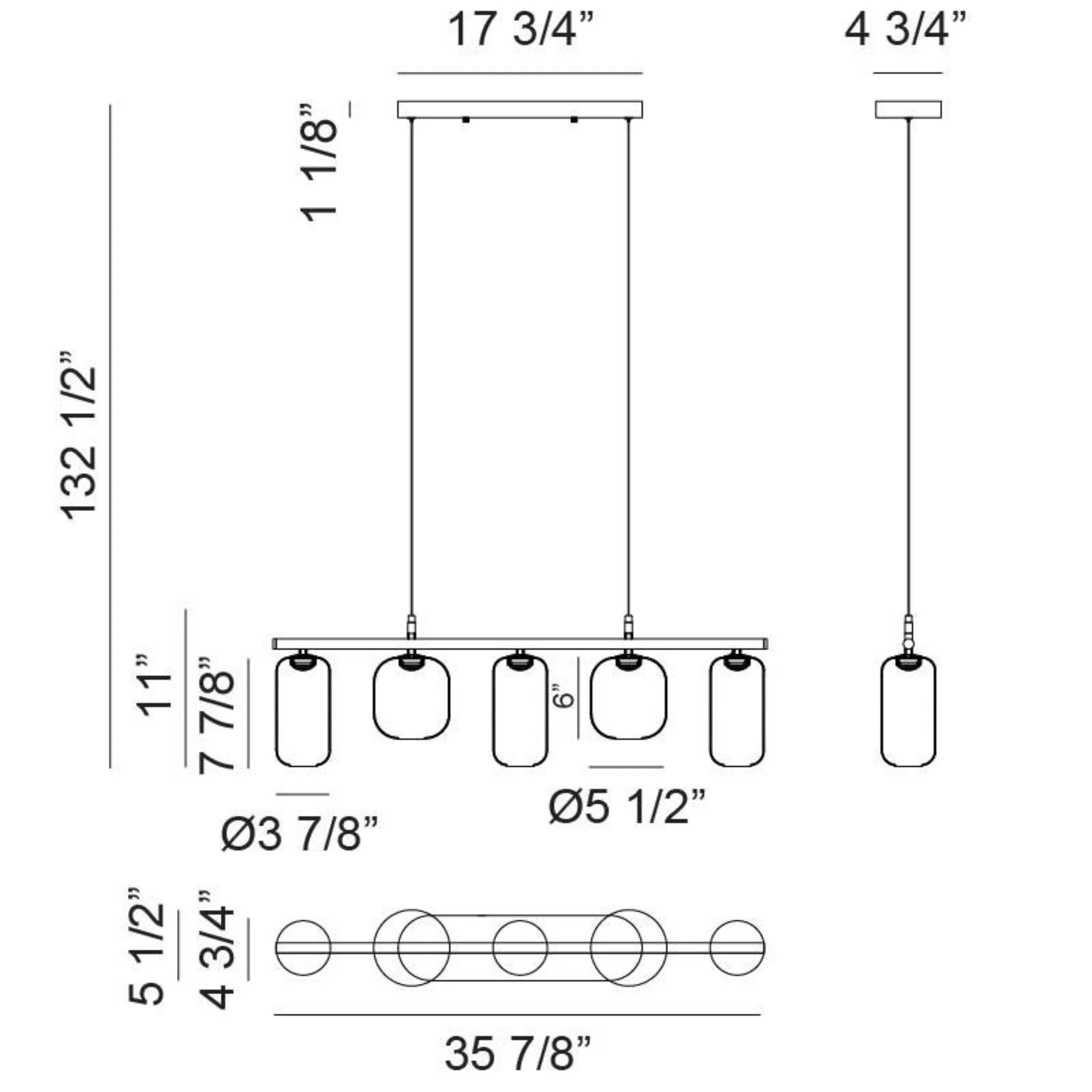 REFRAX 5-LIGHT LED CHANDELIER - Image 4