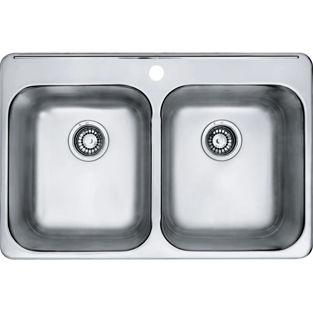 REGINOX DROP IN DOUBLE BOWL STAINLESS STEEL KITCHEN SINK