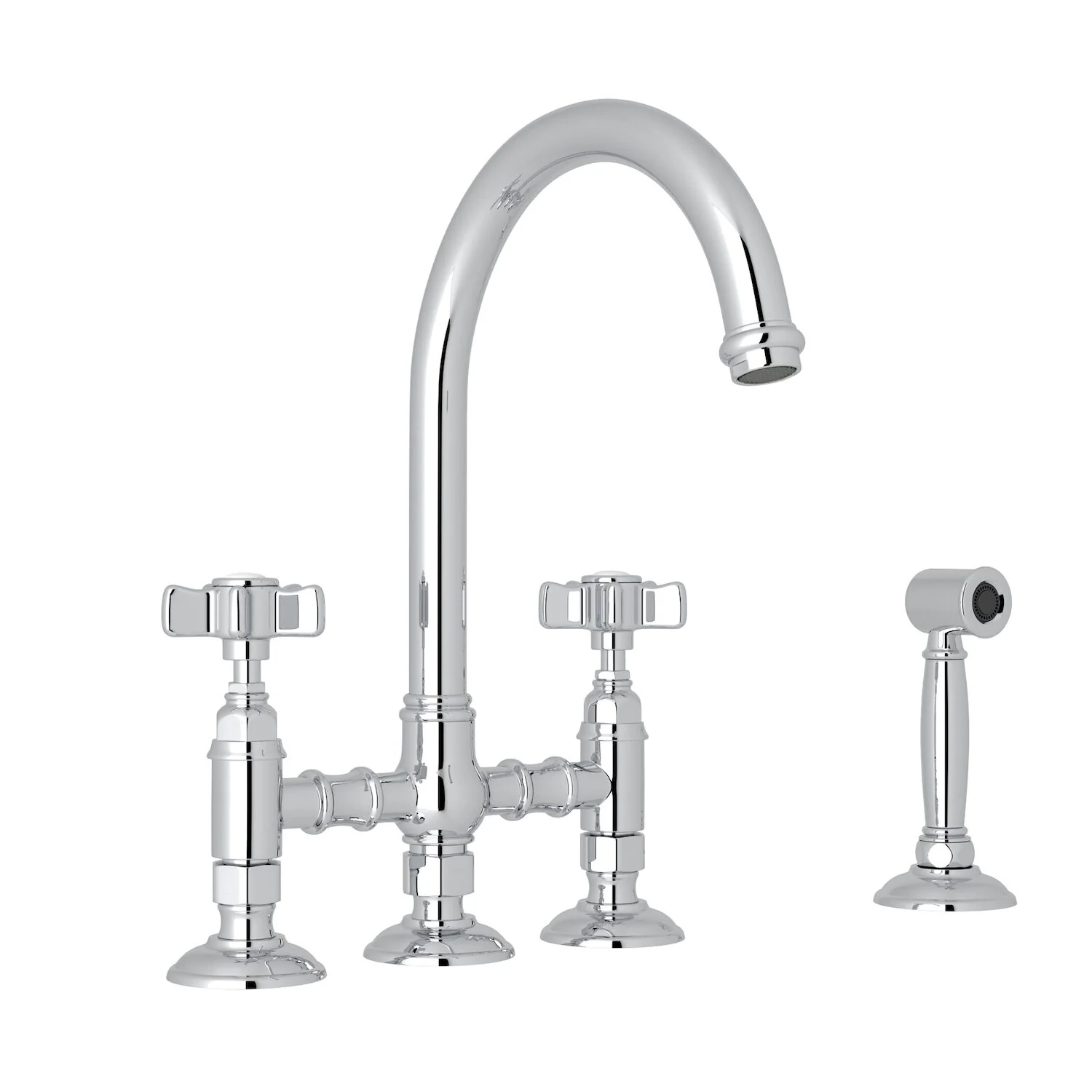 SAN JULIO® BRIDGE KITCHEN FAUCET WITH SIDE SPRAY (5 SPOKE CROSS HANDLE) - Image 2