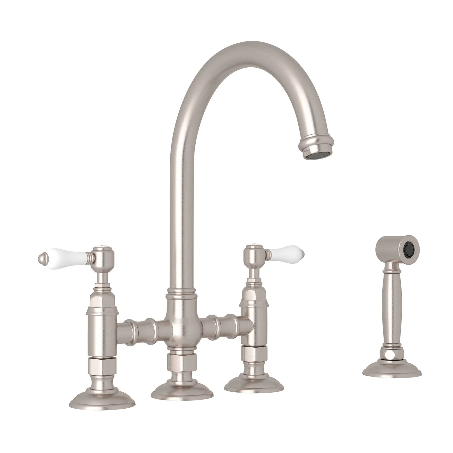 SAN JULIO® BRIDGE KITCHEN FAUCET WITH SIDE SPRAY (PORCELAIN LEVER) - Image 3
