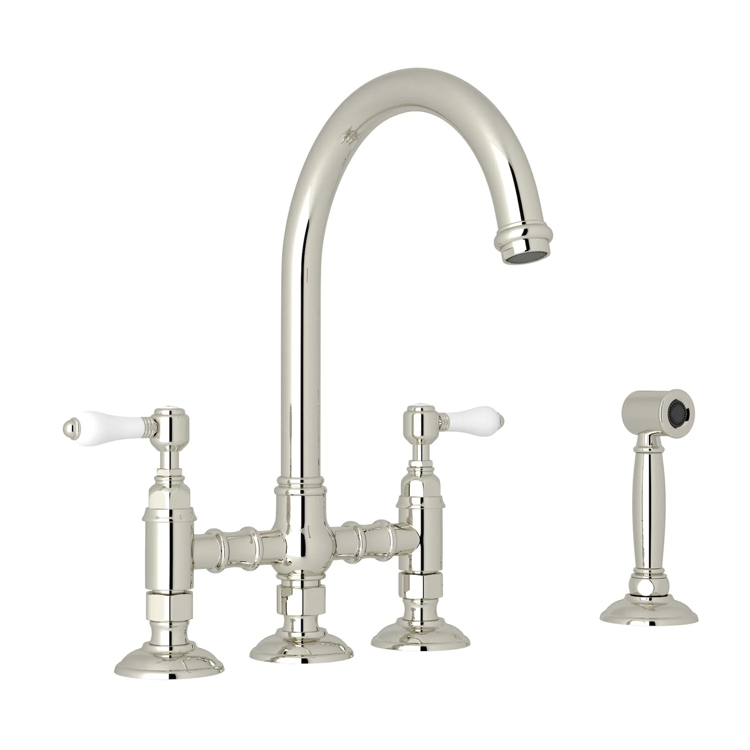 SAN JULIO® BRIDGE KITCHEN FAUCET WITH SIDE SPRAY (PORCELAIN LEVER) - Image 4