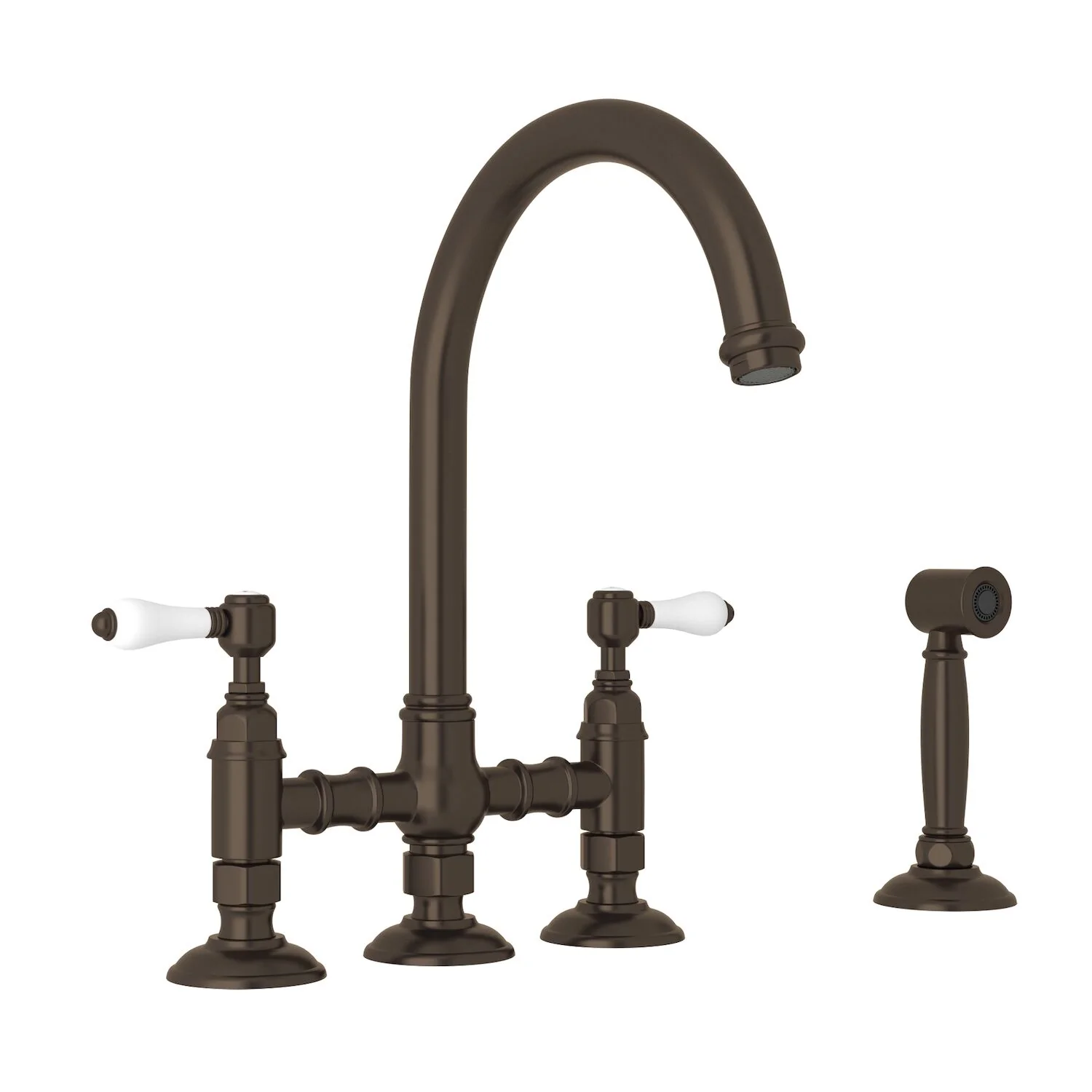 SAN JULIO® BRIDGE KITCHEN FAUCET WITH SIDE SPRAY (PORCELAIN LEVER) - Image 5