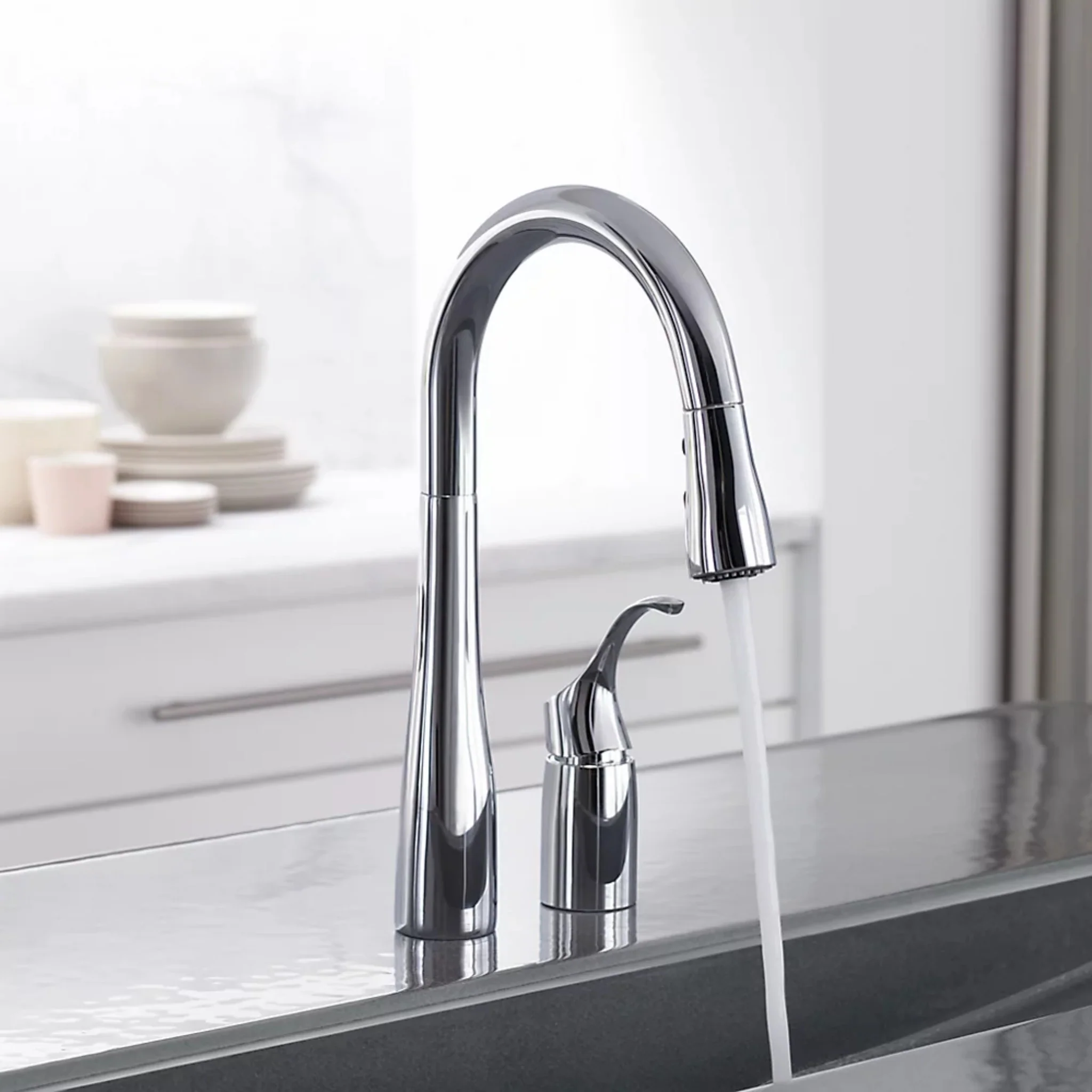 SIMPLICE® PULL-DOWN BAR SINK FAUCET WITH 3-FUNCTION SPRAYHEAD - Image 2