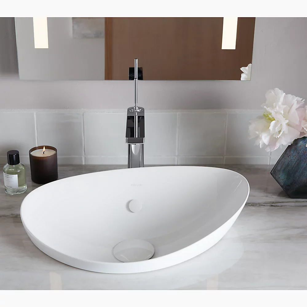 VEIL™ 21" OVAL SEMI-RECESSED VESSEL BATHROOM SINK - Image 2