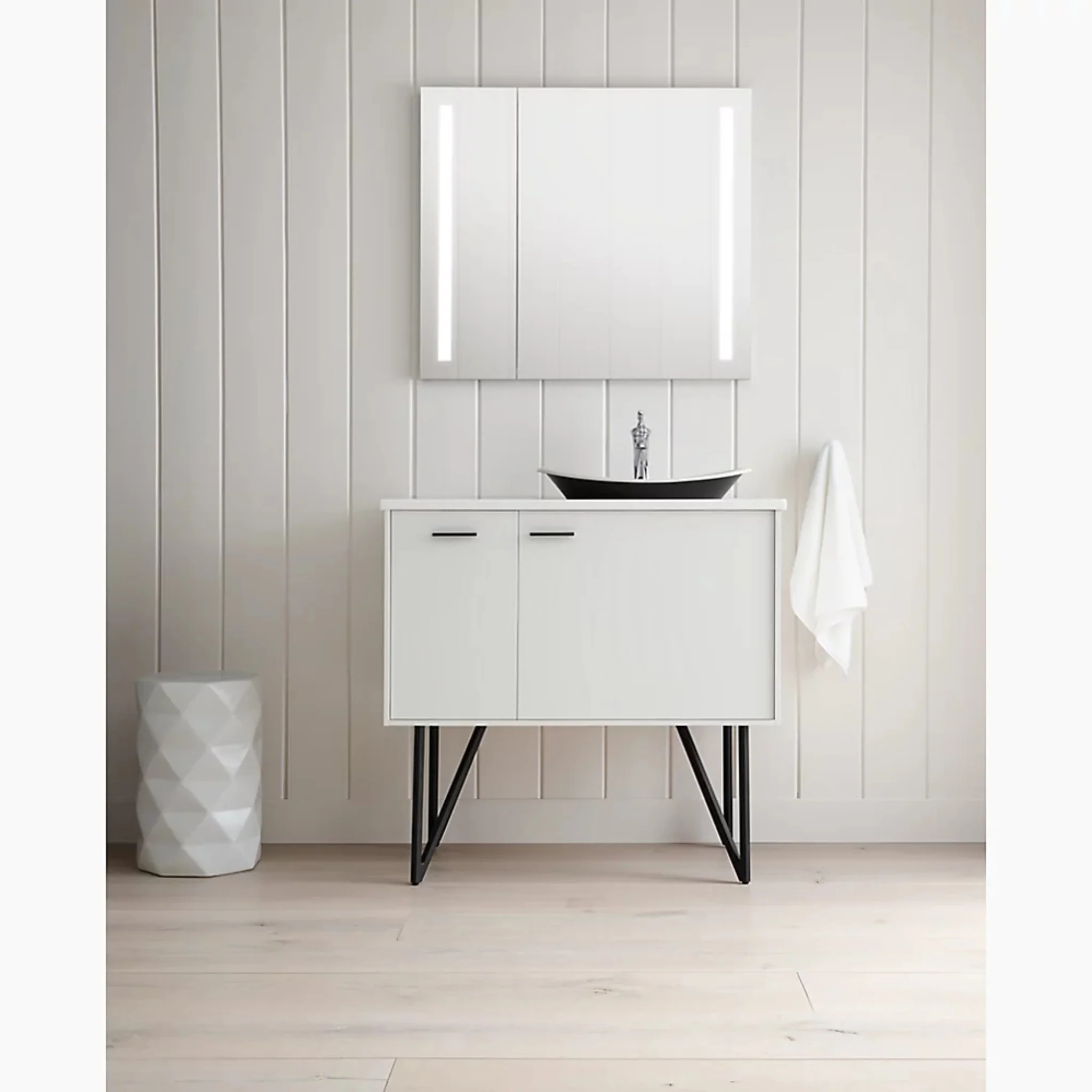 VERDERA 34 X 30 INCHES TWO-DOOR LEFT-HINGED LIGHTED MEDICINE CABINET - Image 2