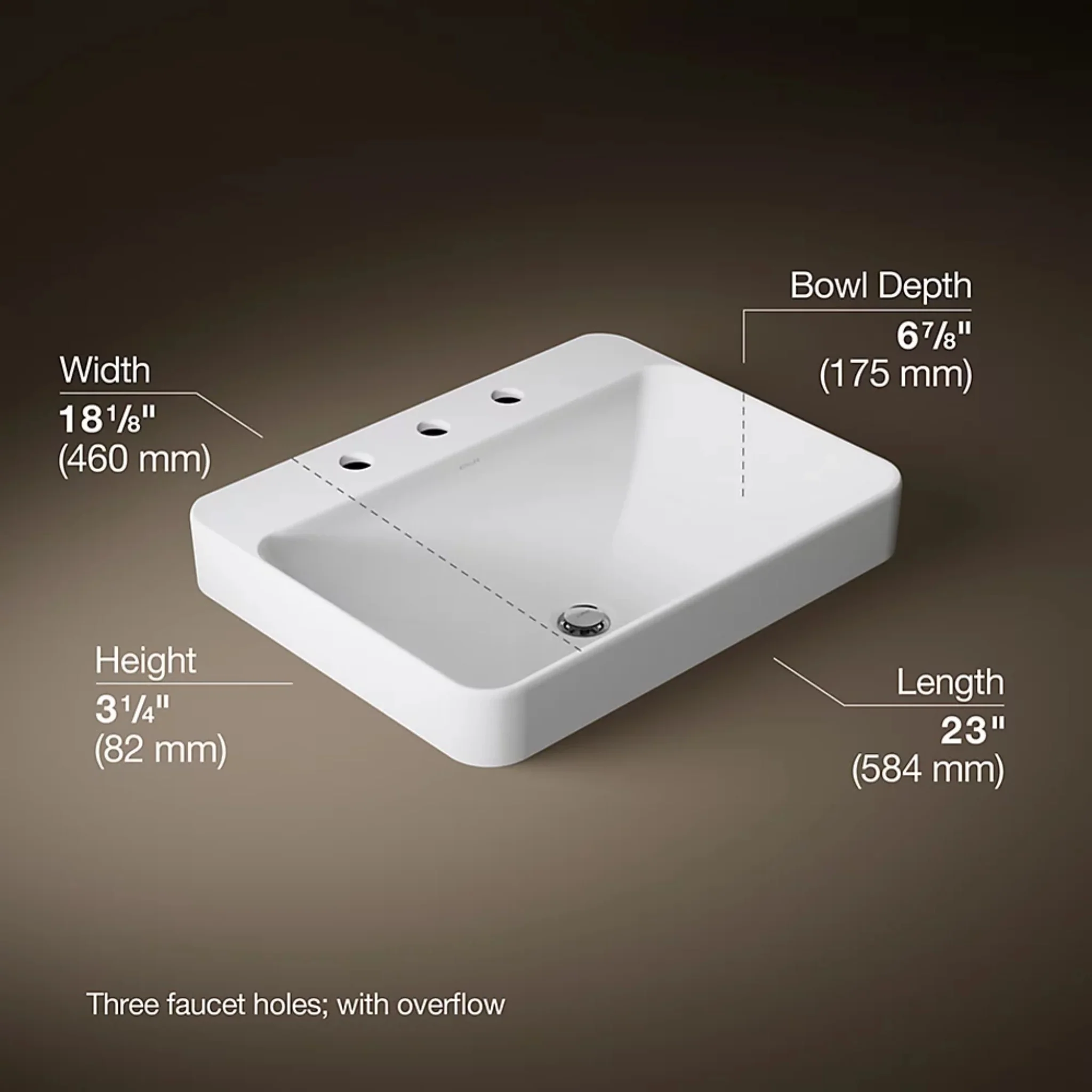VOX 23 INCH RECTANGLE VESSEL BATHROOM SINK - Image 16