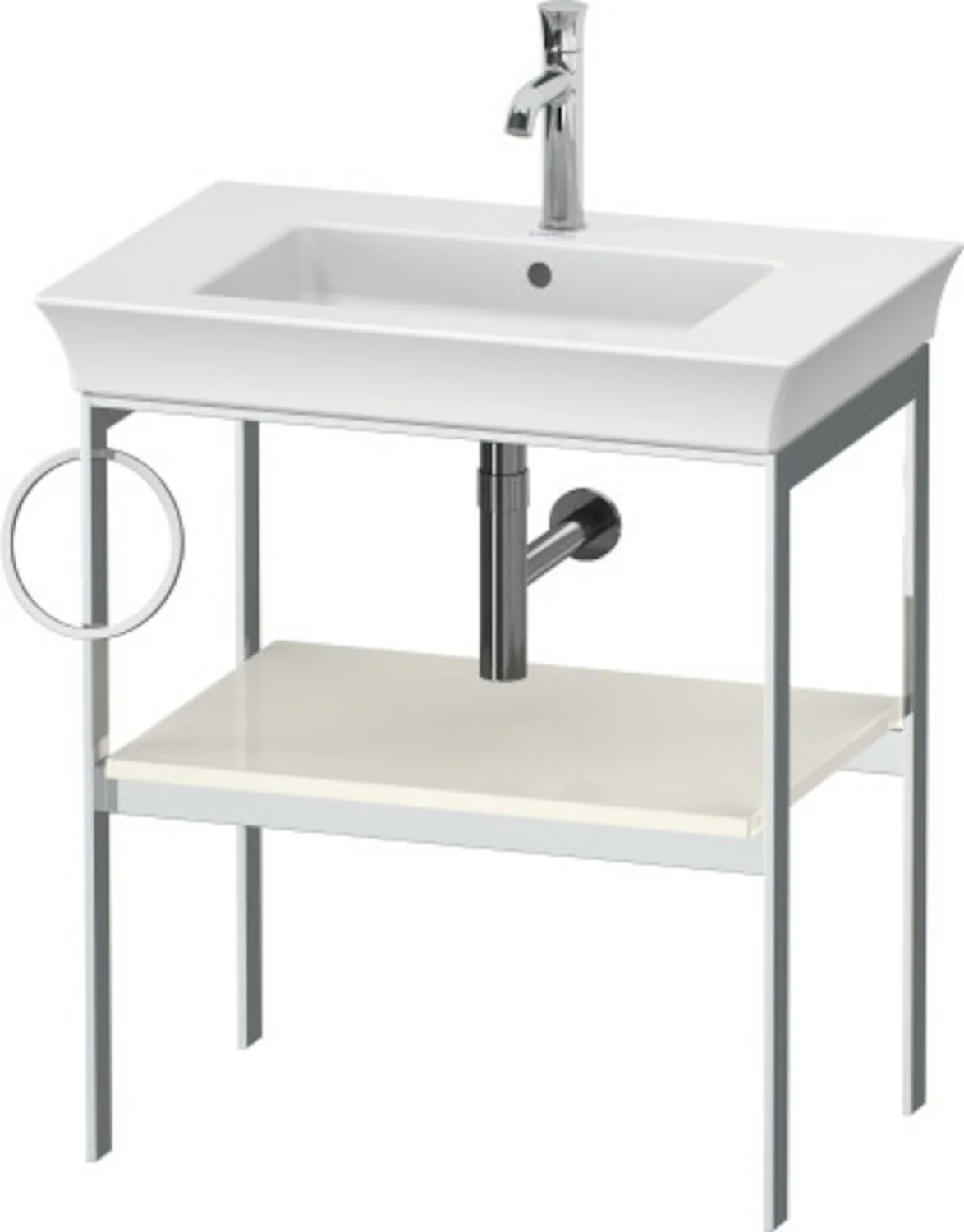 WHITE TULIP RIGHT HAND FLOORSTANDING METAL CONSOLE